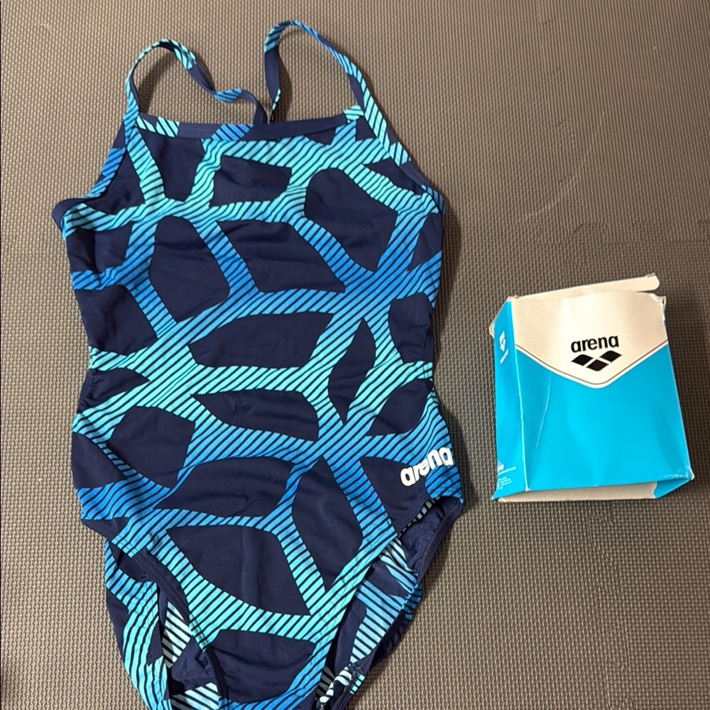 Barena Women's Blue One Piece competition Swimsuit